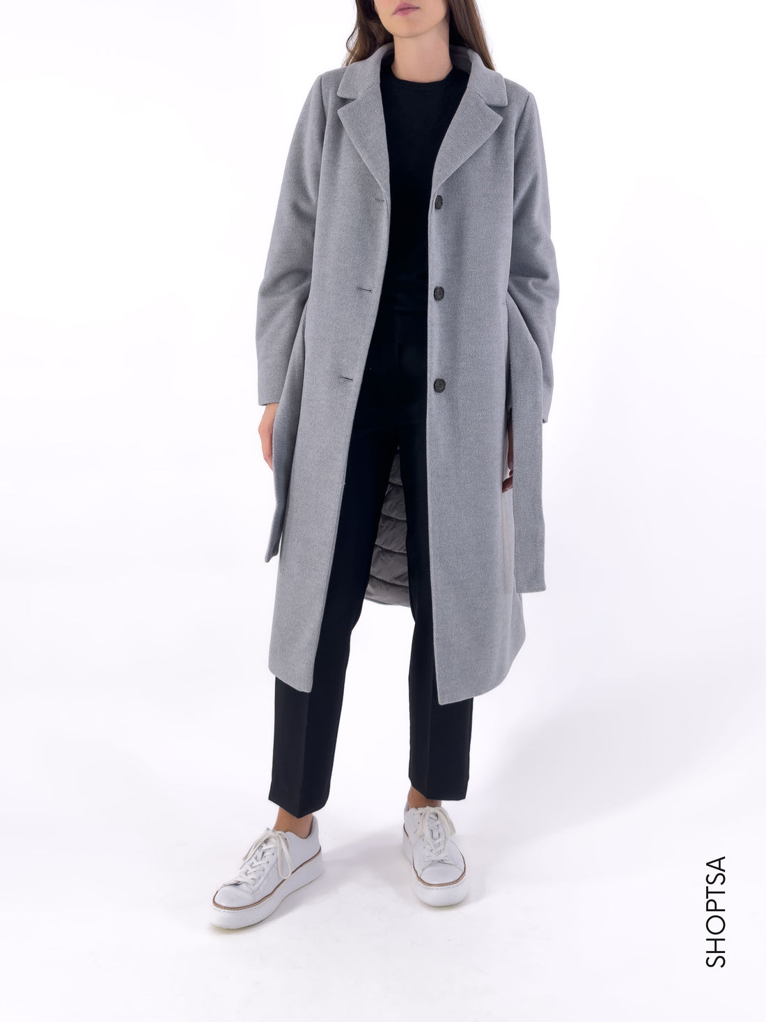Cappotto grigio con inserto imbottito