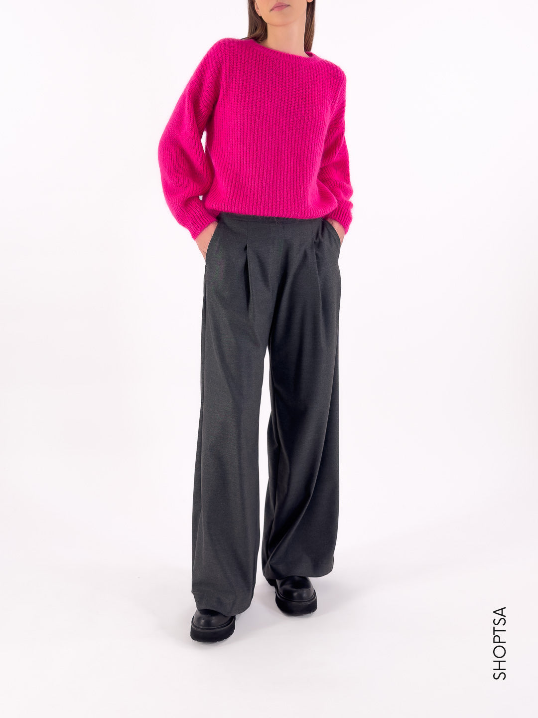 Maglione lanoso boxy 55196r - ViCOLO