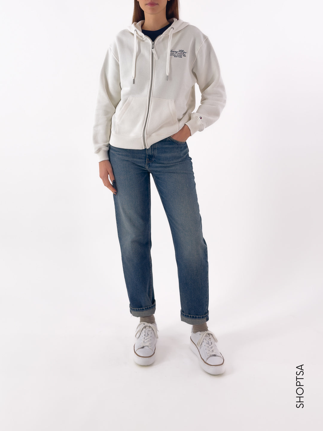 Felpa ricamo con cappuccio