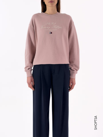 Felpa in cotone con ricamo