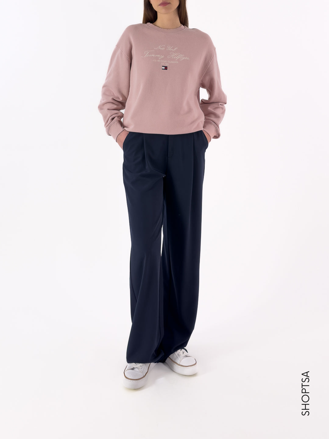 Felpa in cotone con ricamo