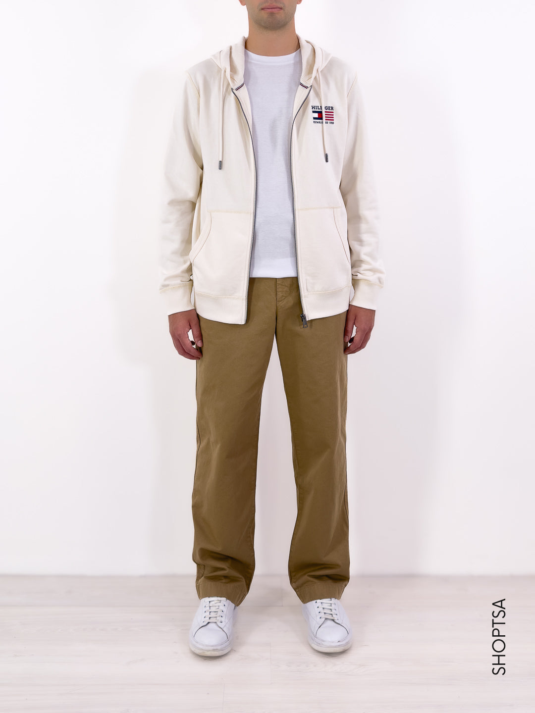 Felpa panna con ricamo 39691