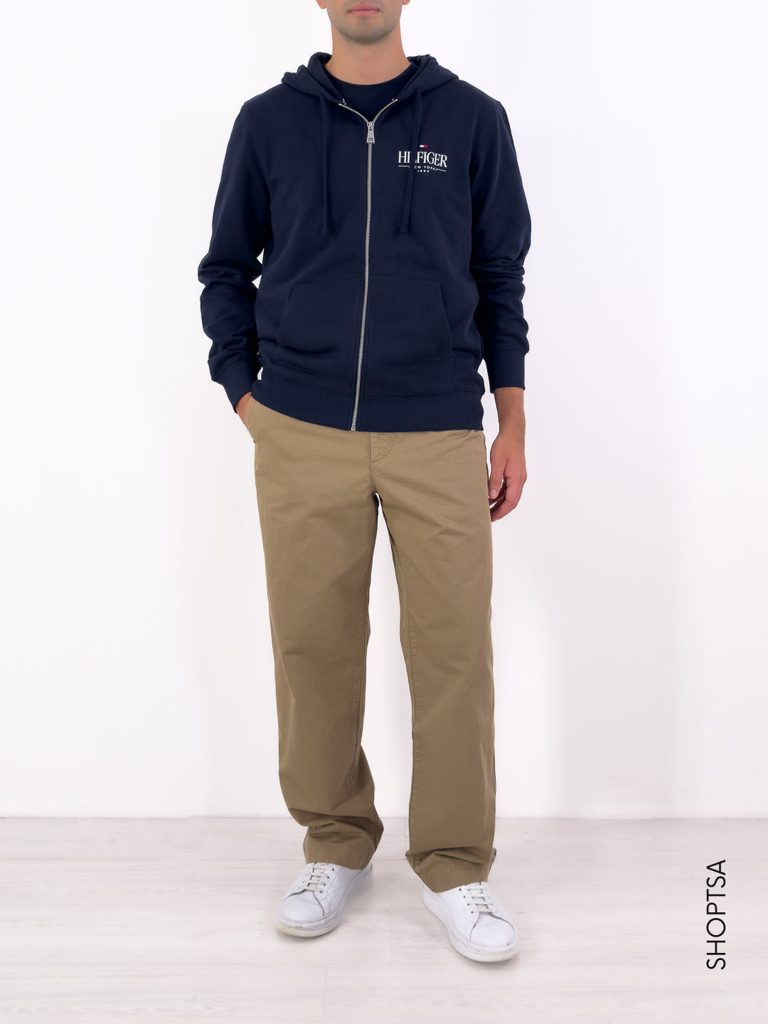 Felpa con cappuccio e zip 39375