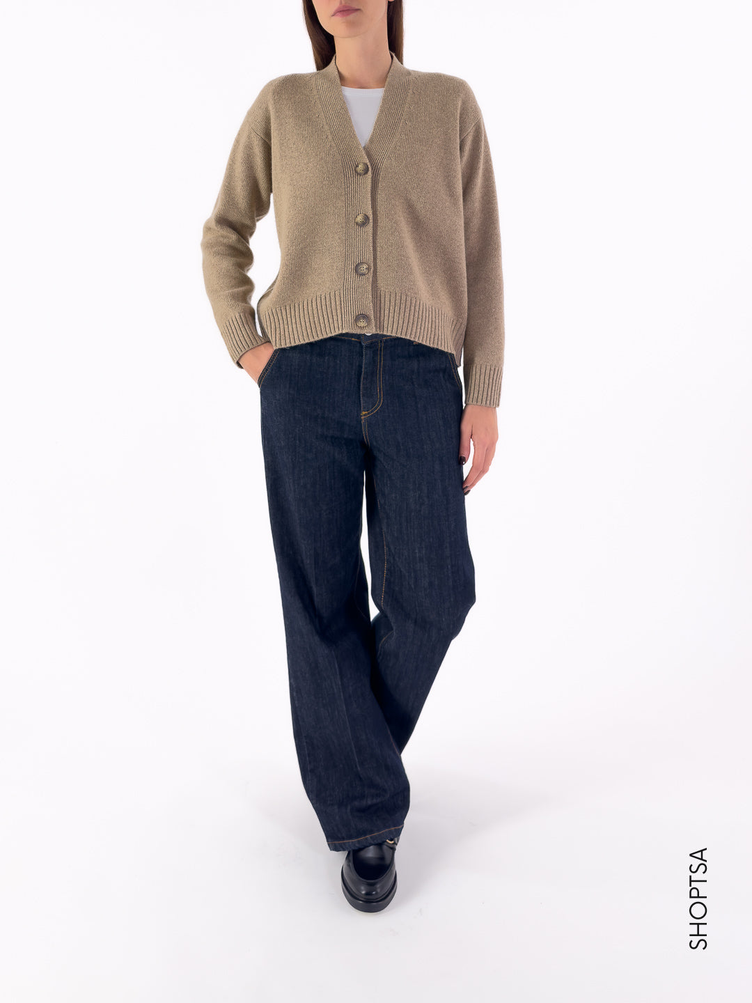 Cardigan in lana rasata