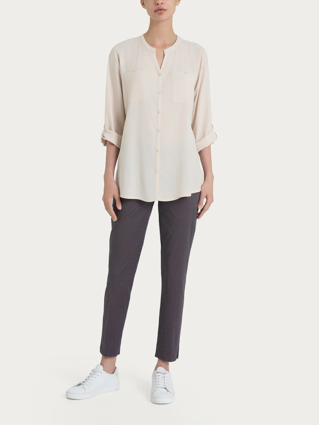 Camicia coreana basica in viscosa DM64SI - RAGNO