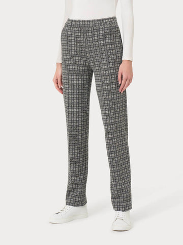 Pantalone dritto elasticizzato quadretti DO42PP