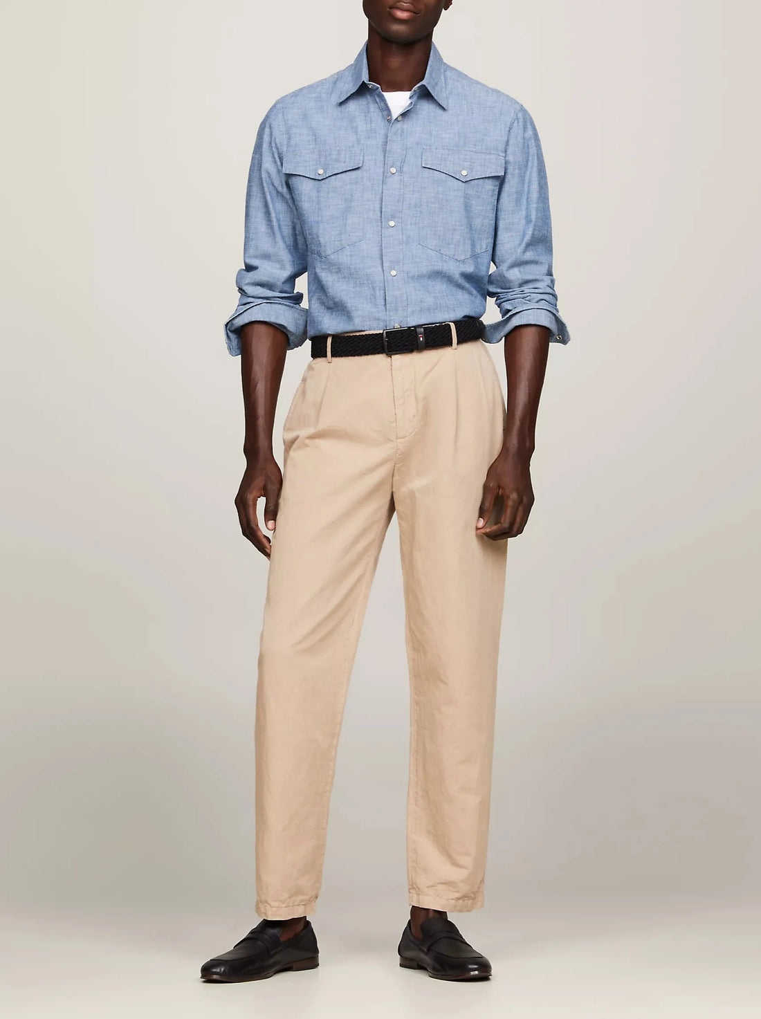 Camicia Regular Fit in Denim Chambray - Tommy Hilfiger