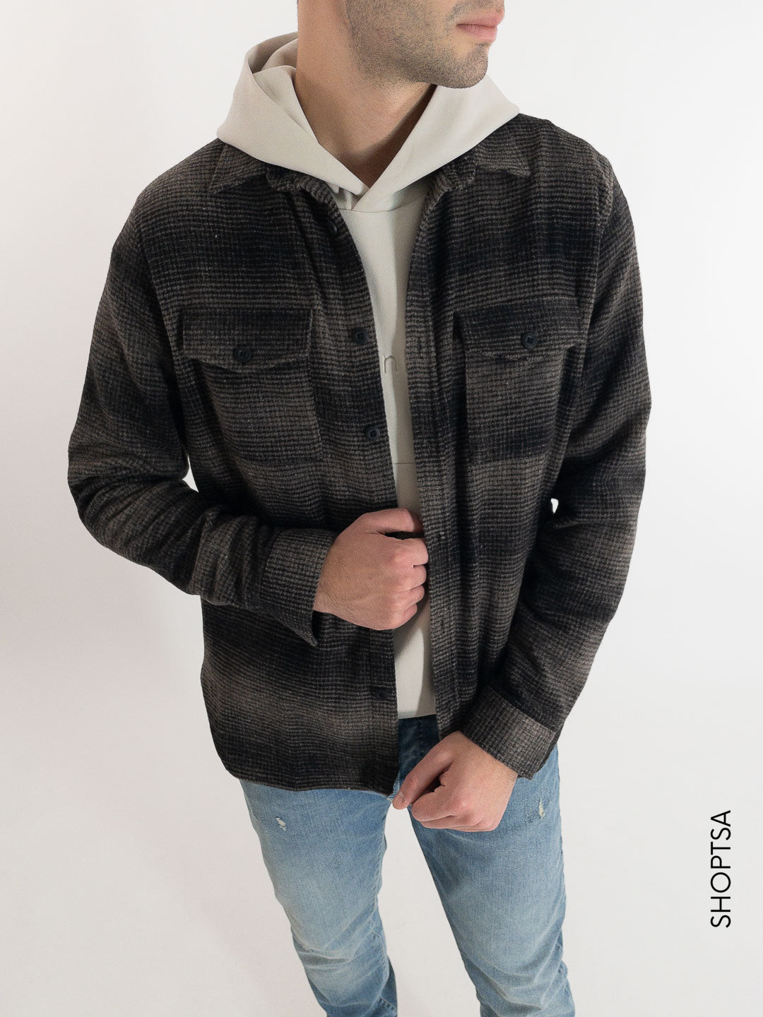 Camicia over shirt quadri sfumati