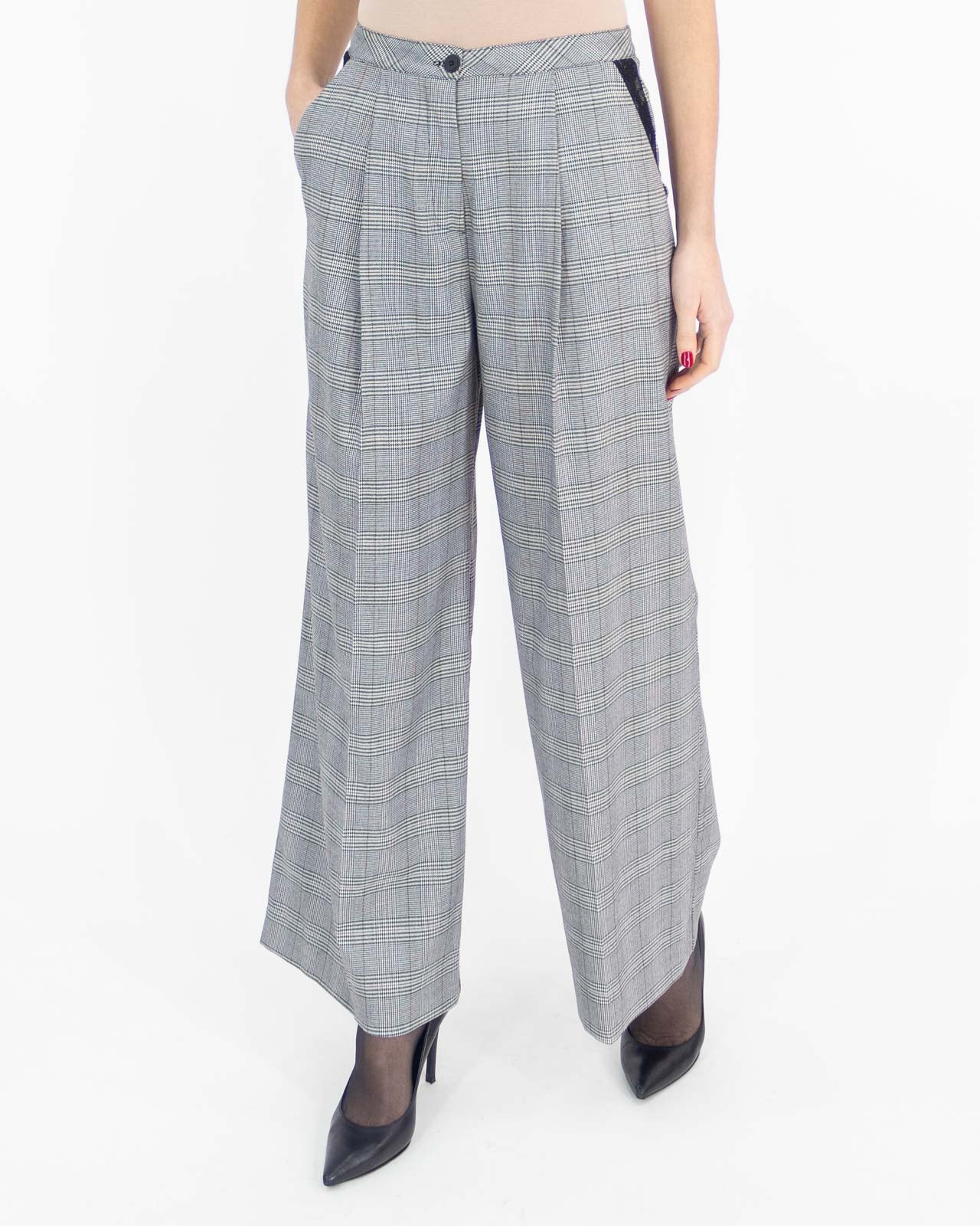 Pantalone donna palazzo grigio