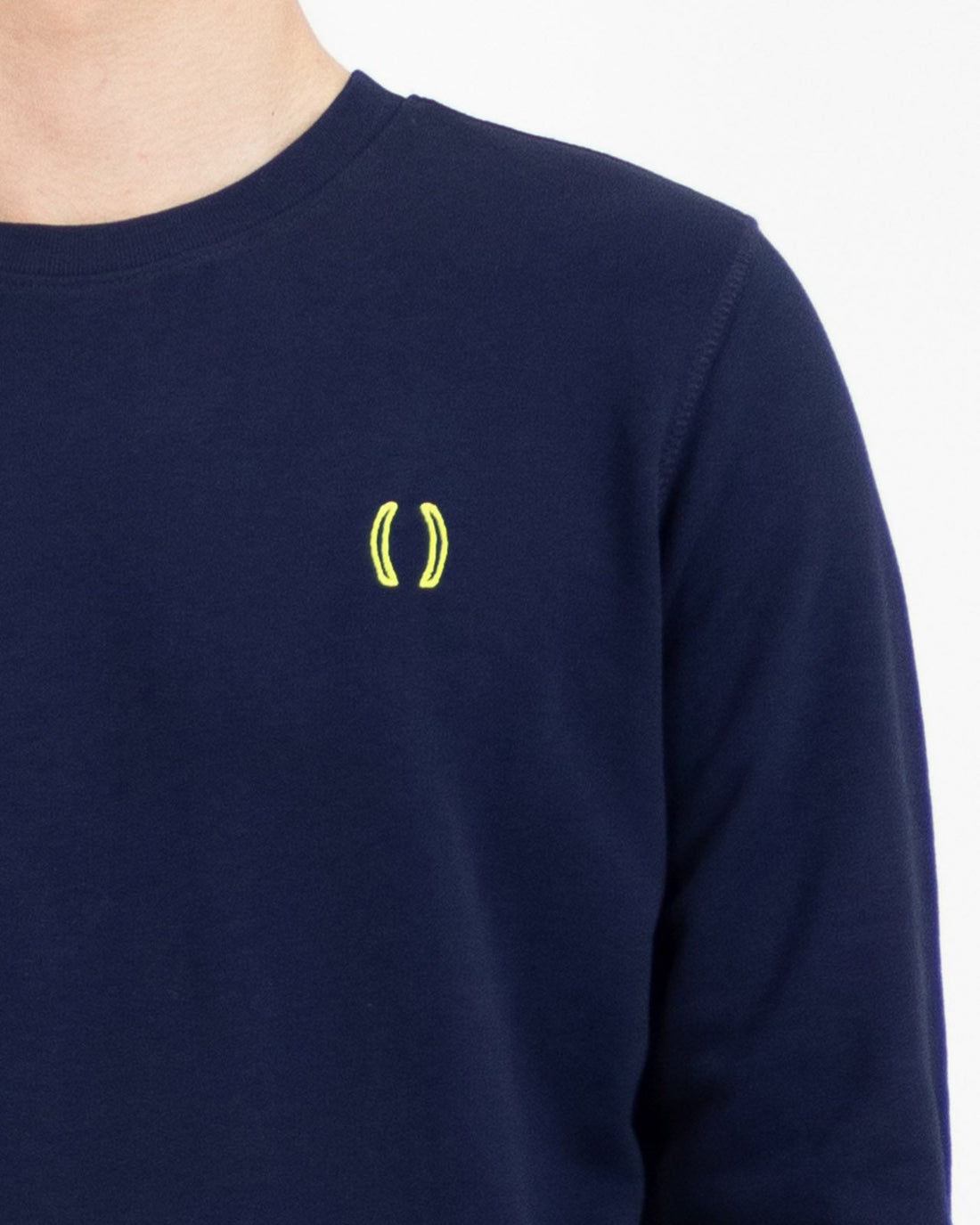 Felpa girocollo in cotone blu