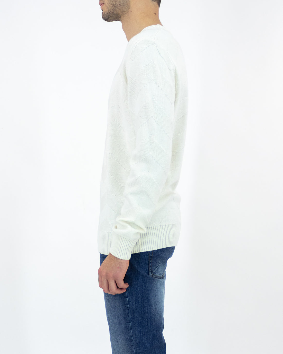 Maglia lana merinos diagonali