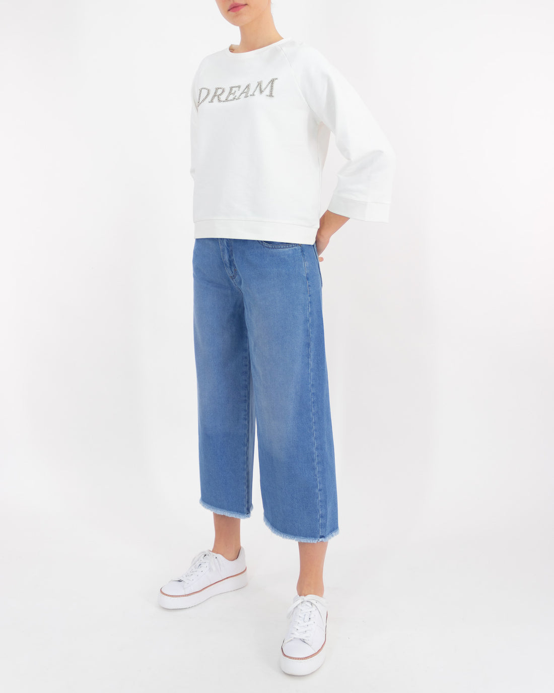 Felpa bianca girocollo- EMME Marella