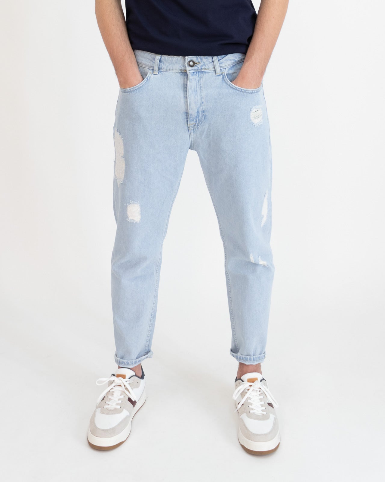 Jeans cropped fit rotture - PGrax