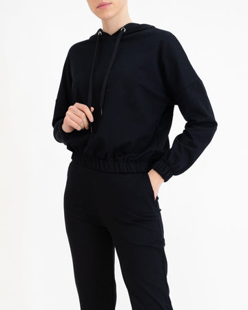 Cropped sweatshirt with hood