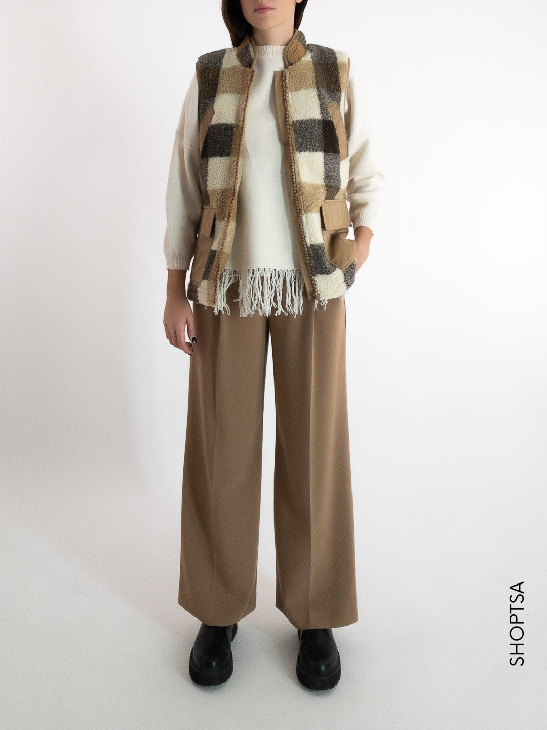 Gilet sherpa tartan - NÜMPH