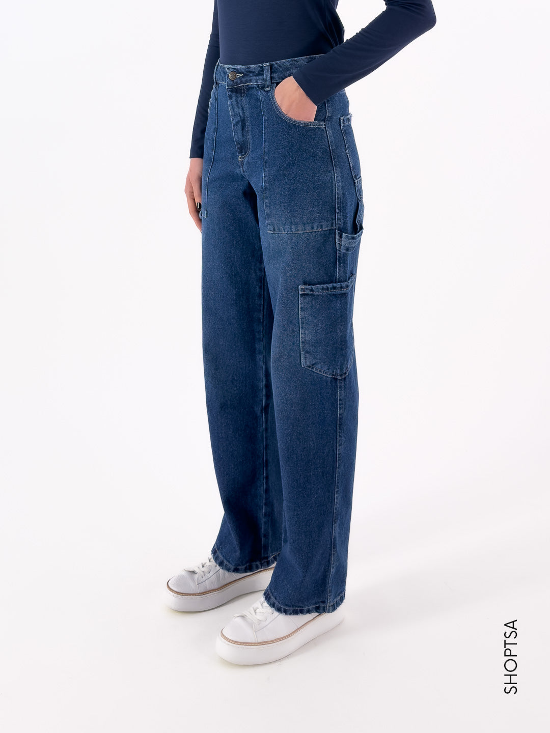 Jeans scuro cargo