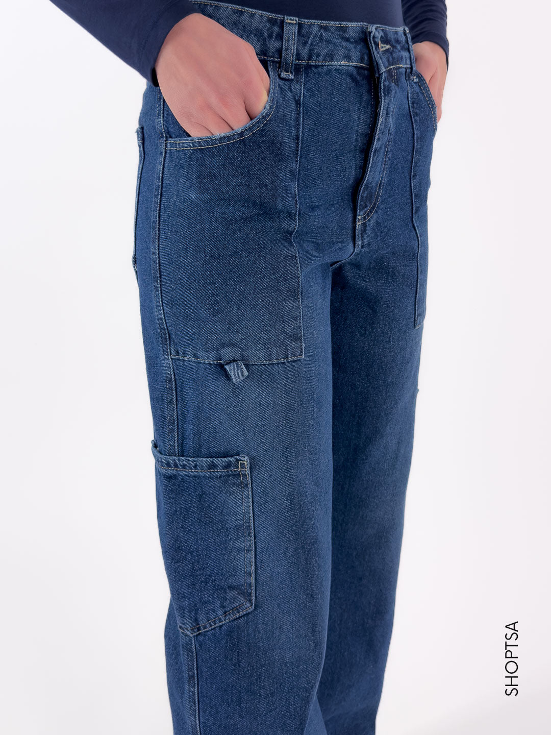 Jeans scuro cargo