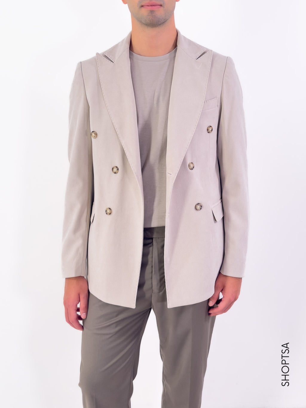 Giacca doppiopetto effetto velluto