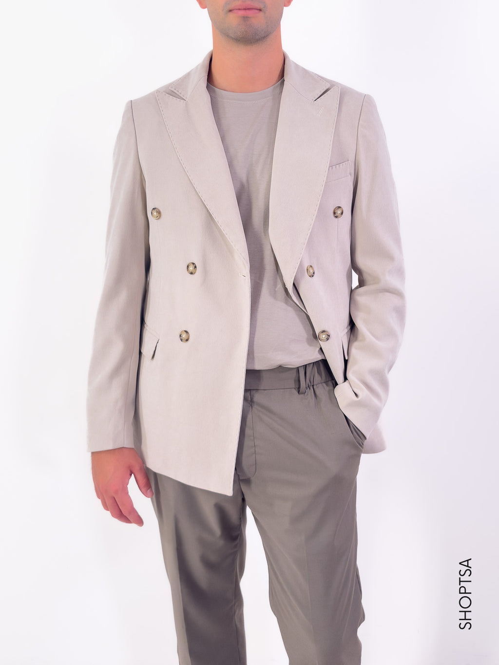 Giacca doppiopetto effetto velluto