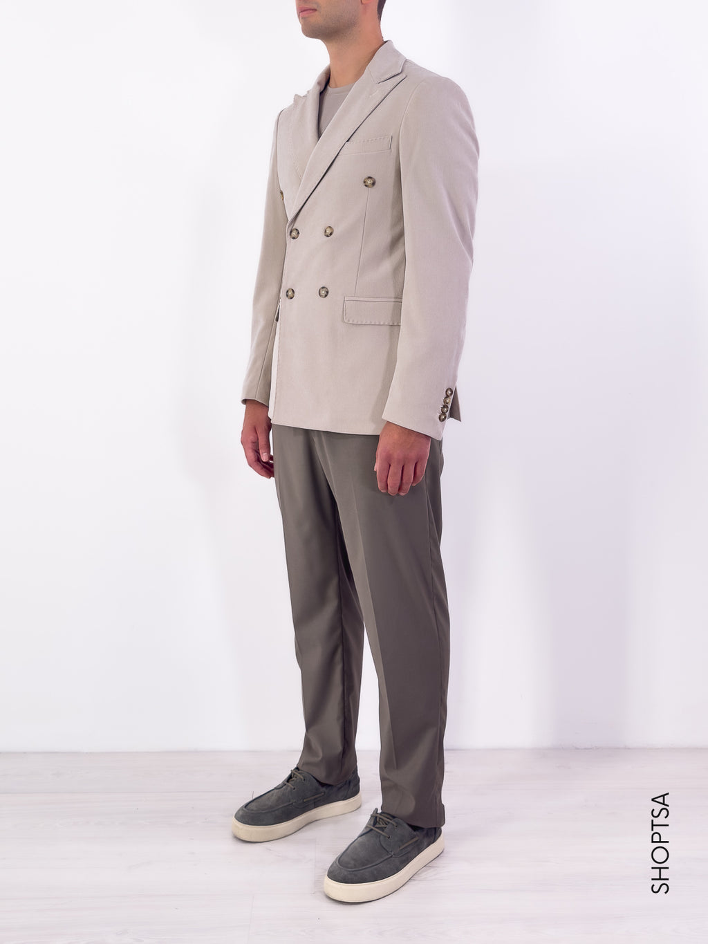 Giacca doppiopetto effetto velluto