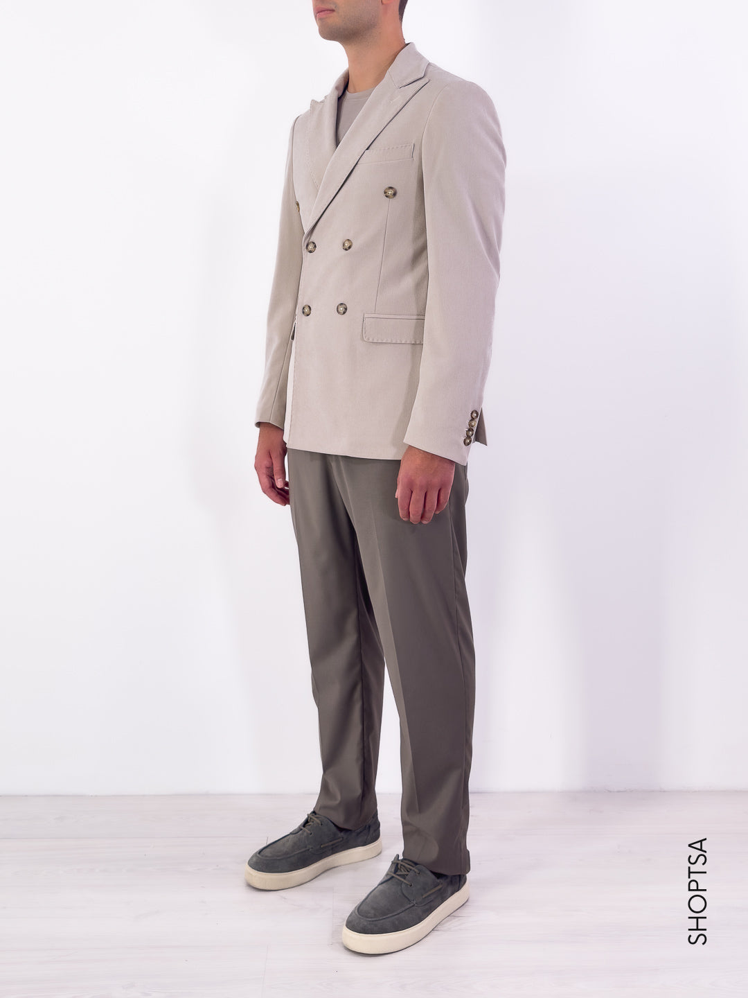 Giacca doppiopetto effetto velluto