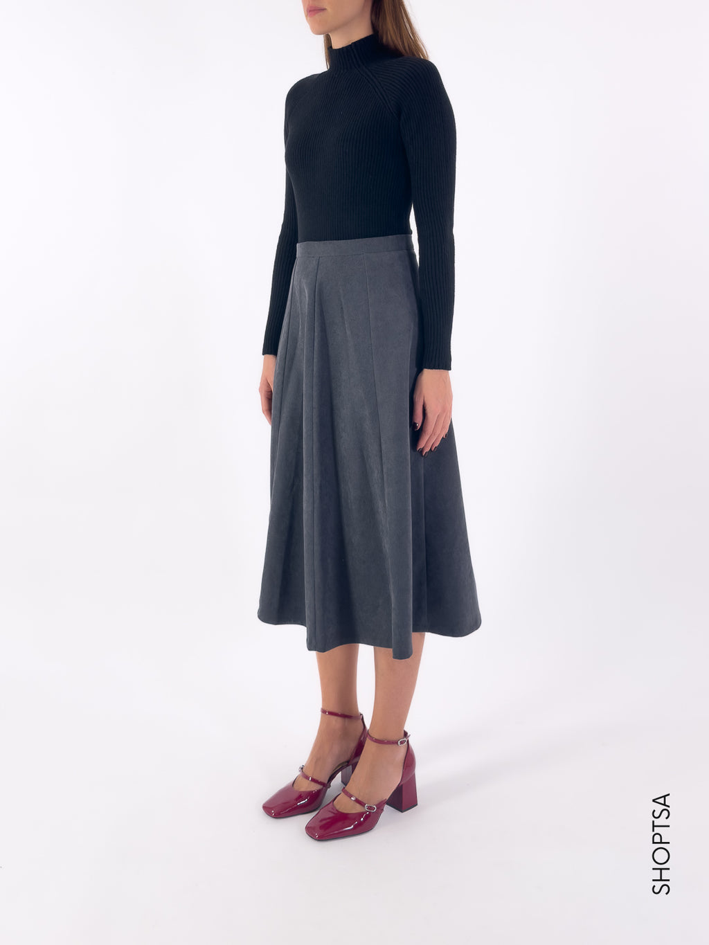 Gonna a ruota in velluto