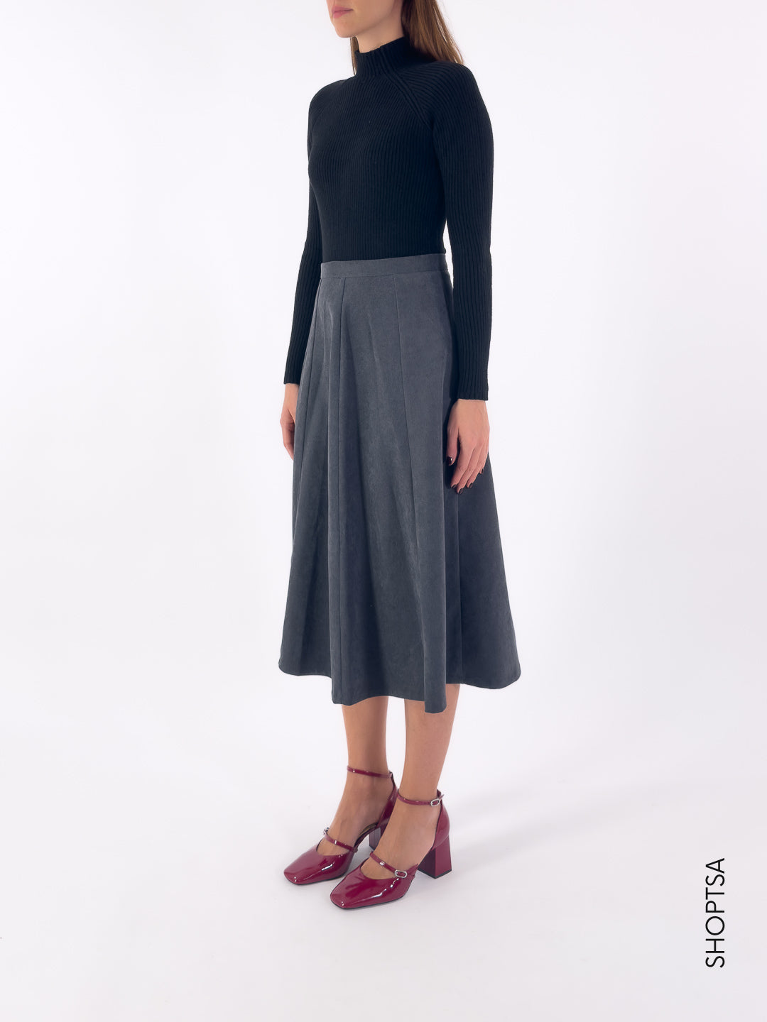 Gonna a ruota in velluto