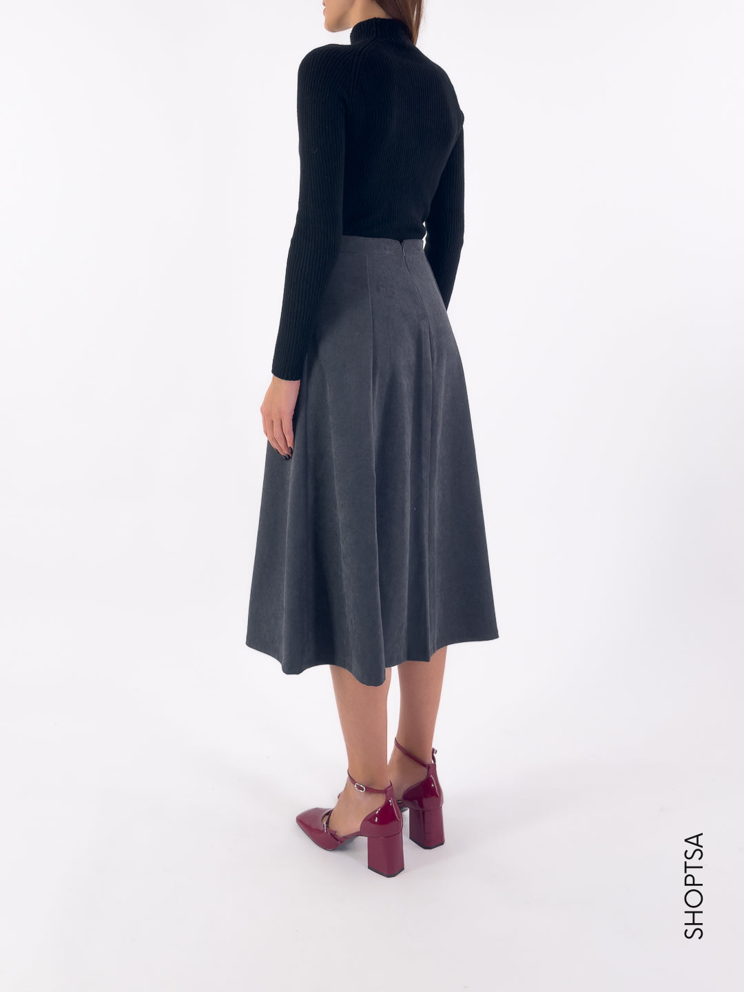 Gonna a ruota in velluto