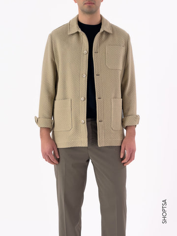Giacca Camicia in cotone strutturato