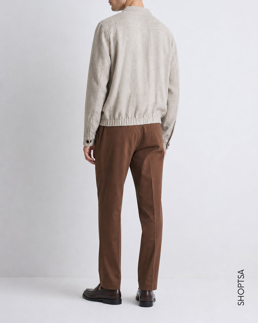 Pantalone con pinces in popeline di cotone