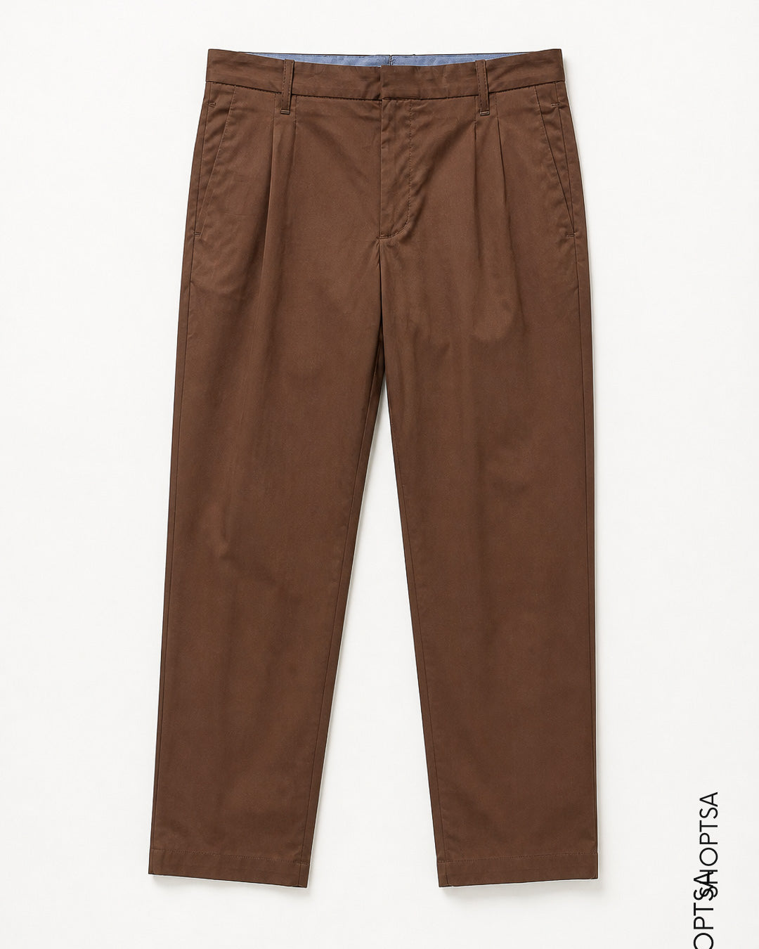 Pantalone con pinces in popeline di cotone