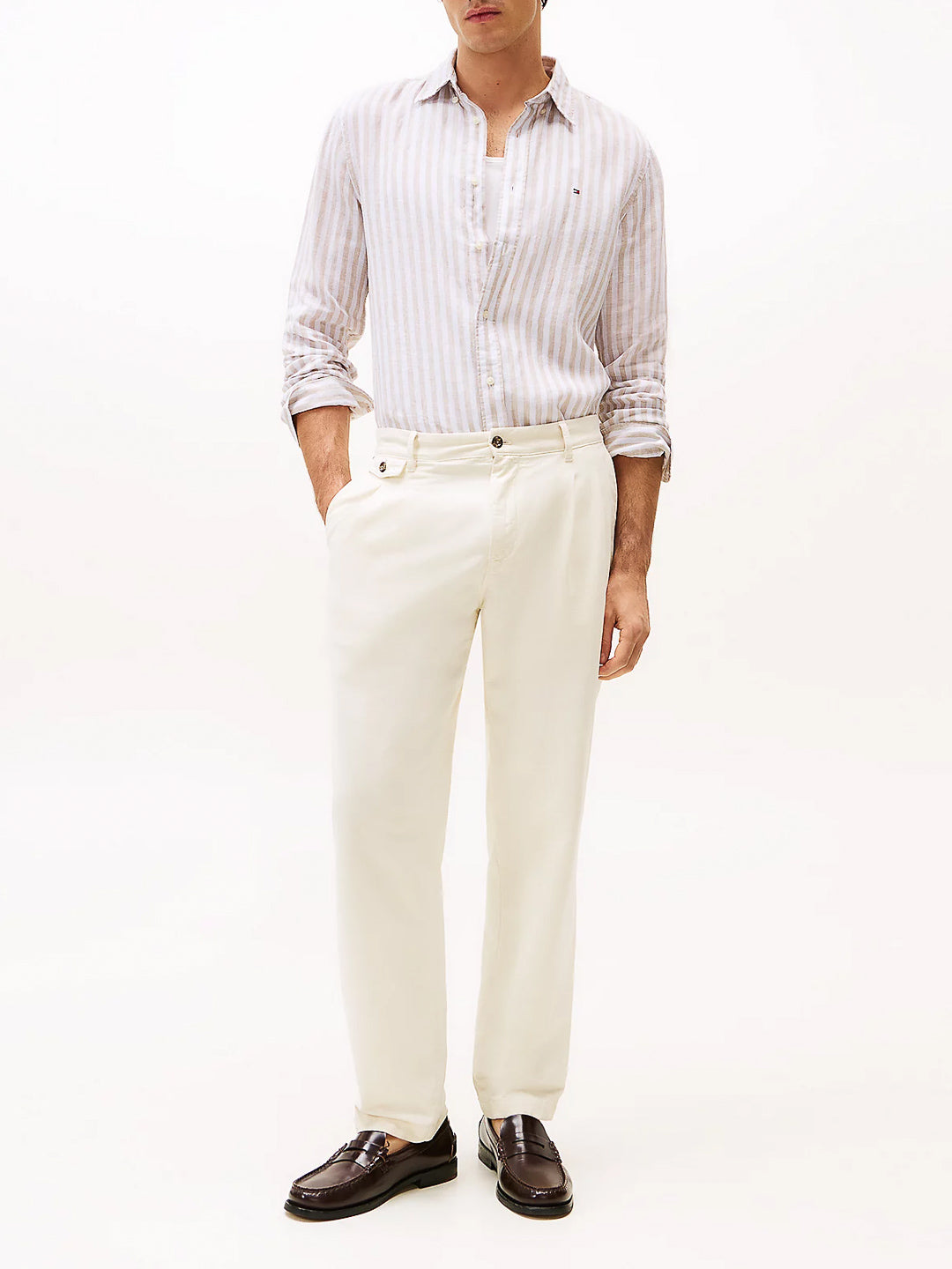 Camicia in lino a righe