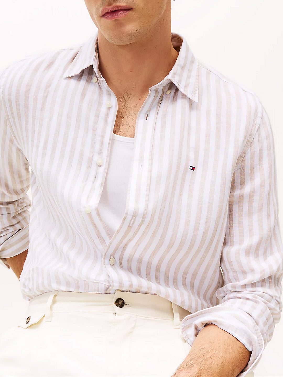 Camicia in lino a righe - Tommy Hilfiger - shopTSa