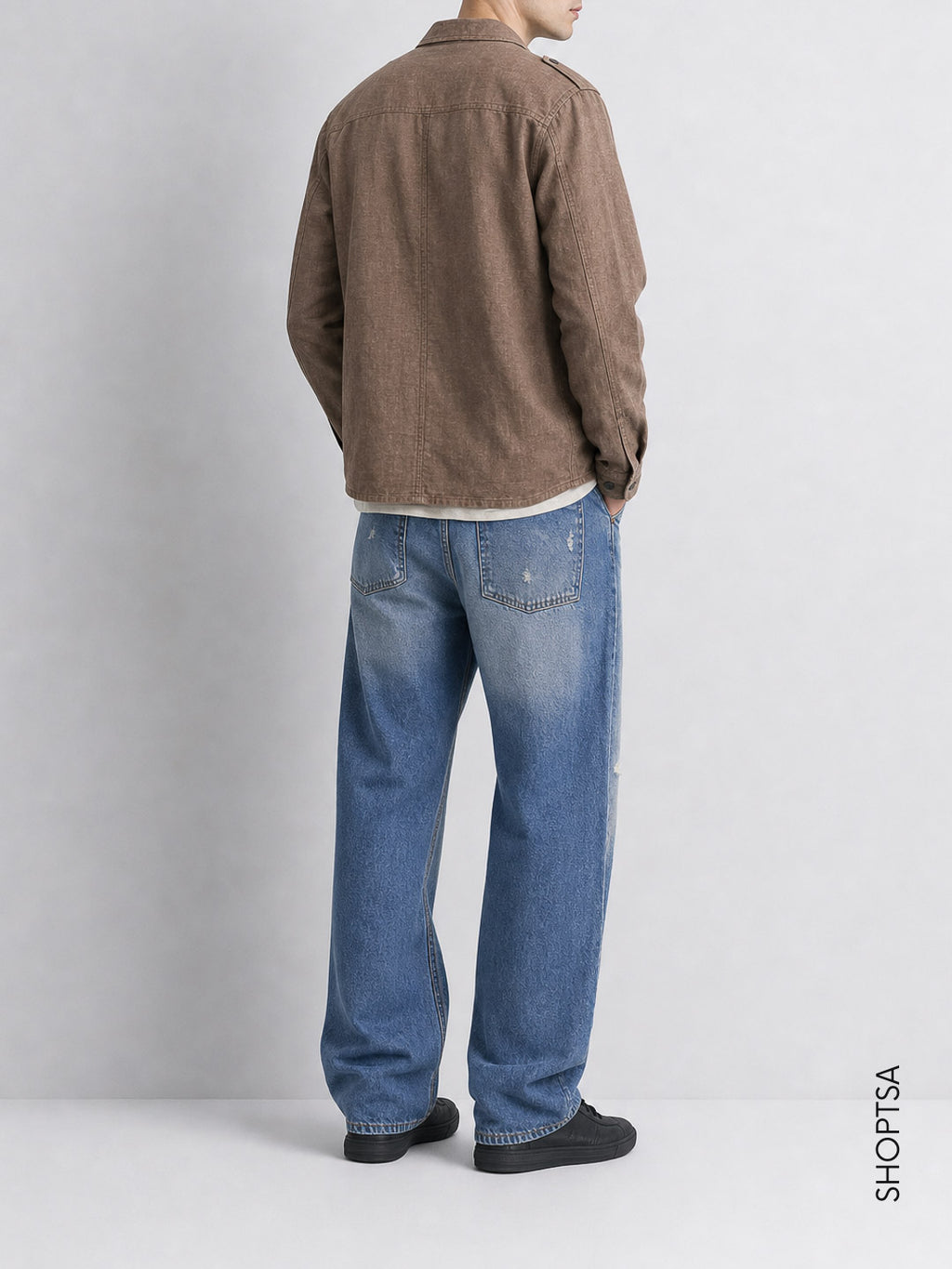 Overshirt in lino e viscosa