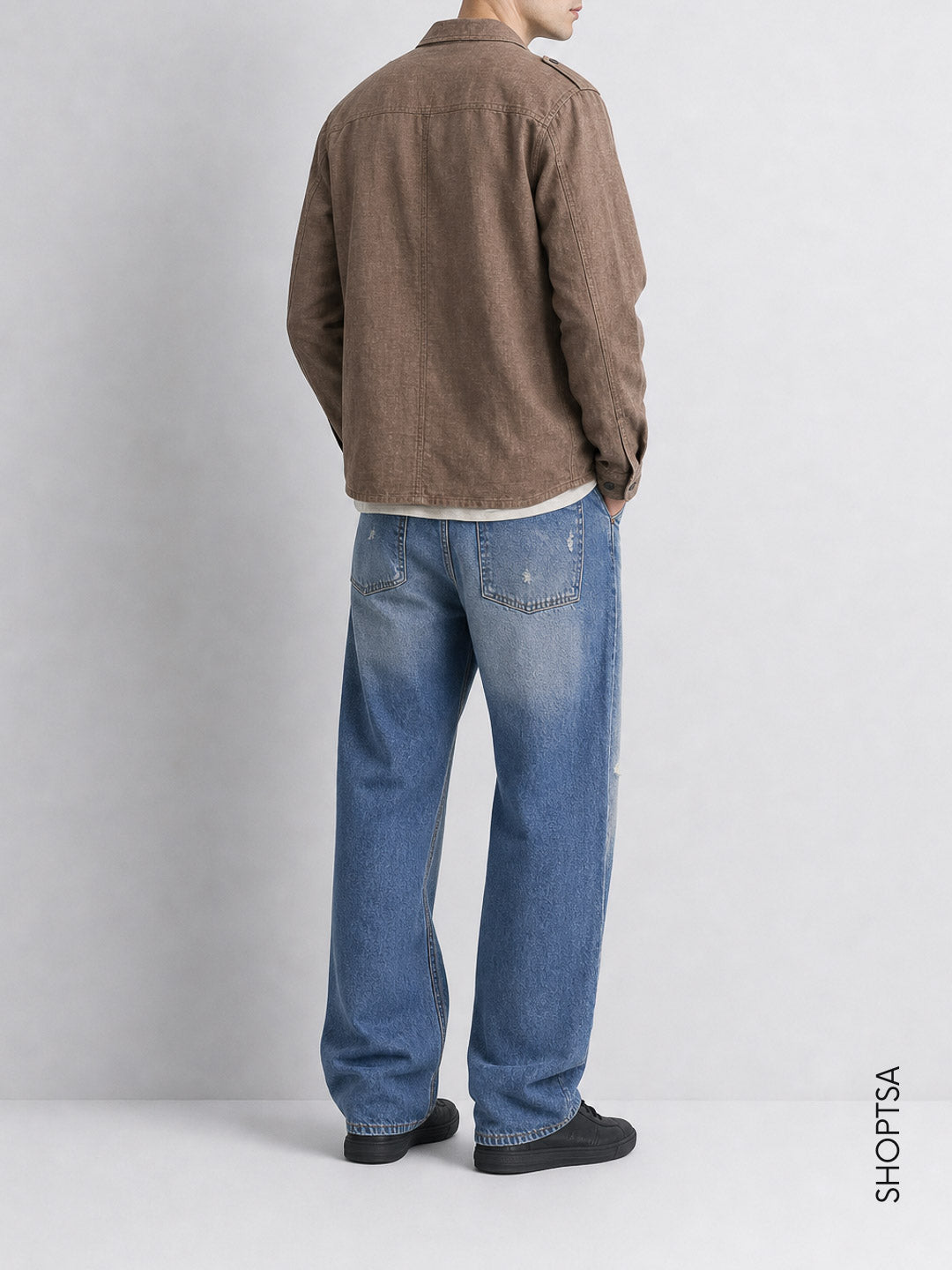 Overshirt in lino e viscosa