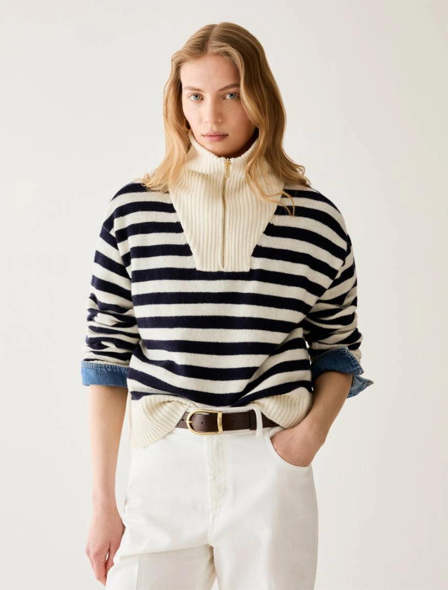 Maglia ampia in lana a righe PBBBAMBINA