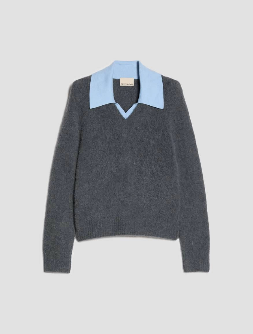 Maglia slim in blend di alpaca collopolo PBBPALPITI