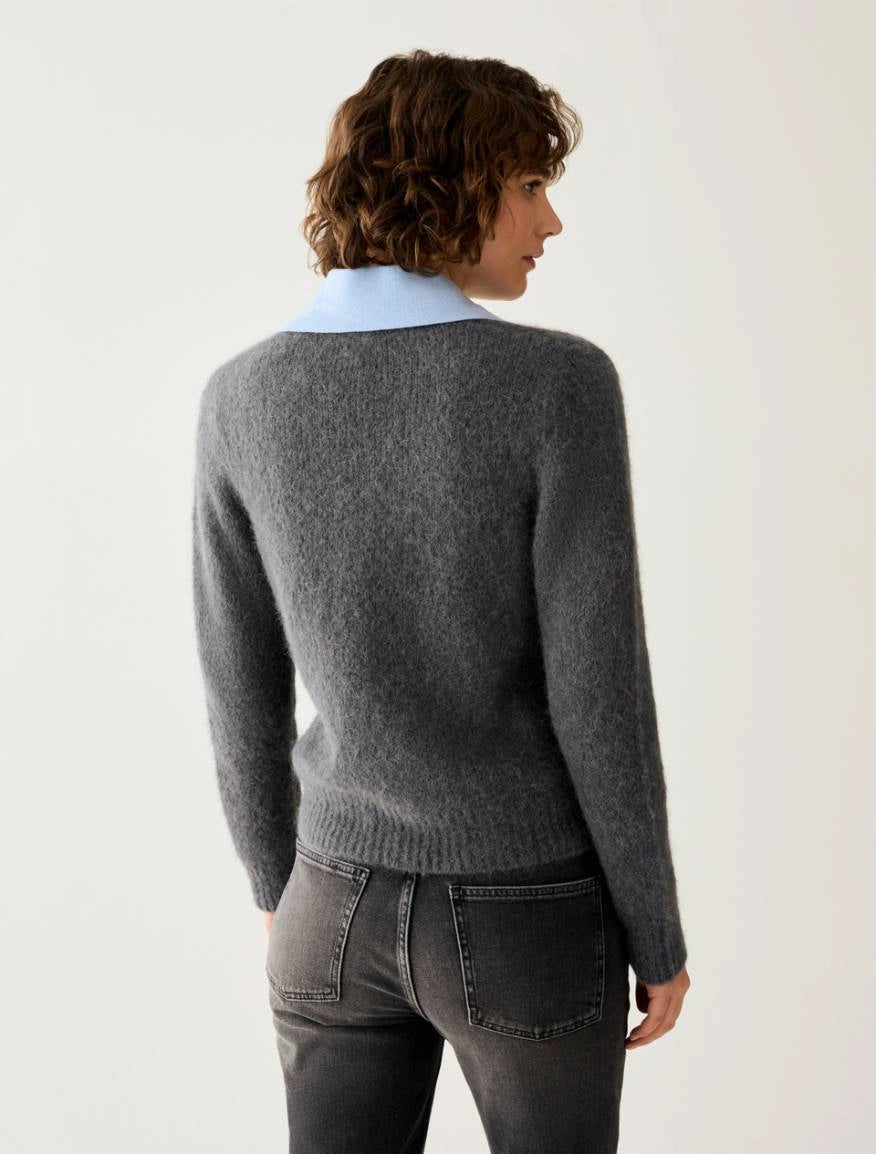 Maglia slim in blend di alpaca collopolo PBBPALPITI