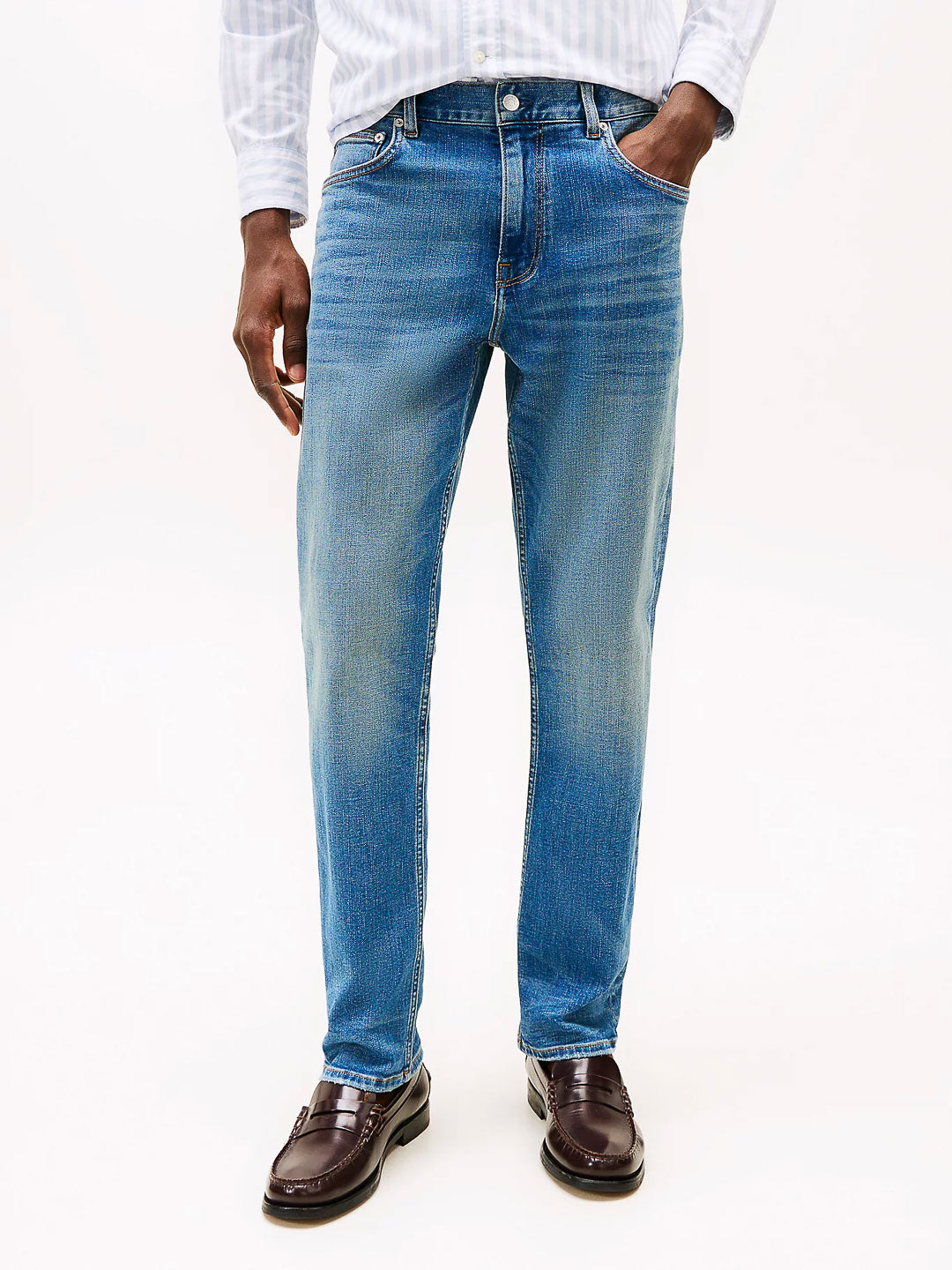 Jeans Th Art. MW0MW38814 Jeans Denton dal taglio dritto con baffature - Tommy Hilfiger - shopTSa