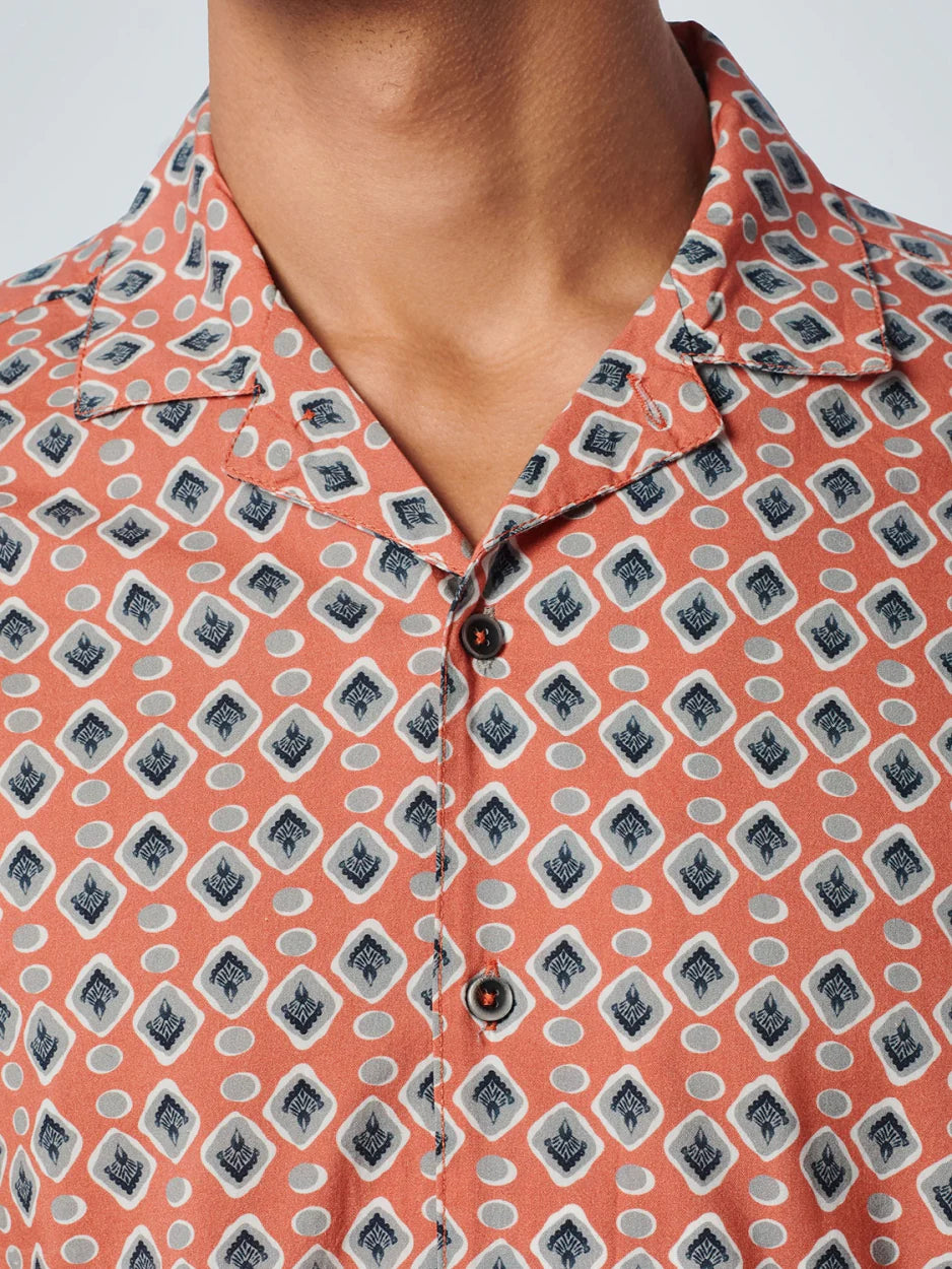Orange bowling collar shirt - NO EXCESS