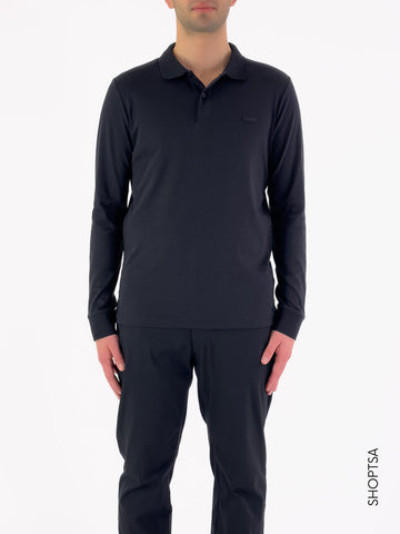 Polo maniche lunghe nero SLIM - Calvin Klein