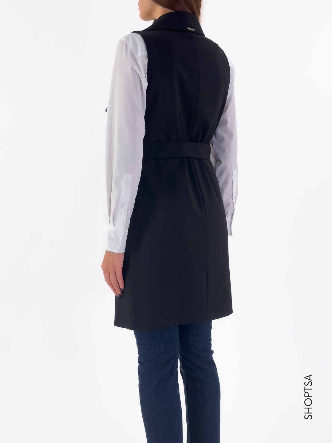 Gilet doppiopetto con cintura