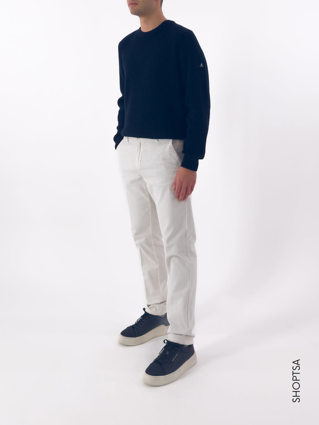 Pantalone in velluto bianco