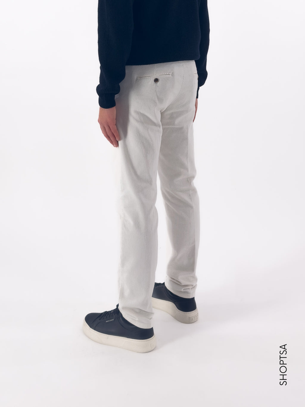 Pantalone in velluto bianco