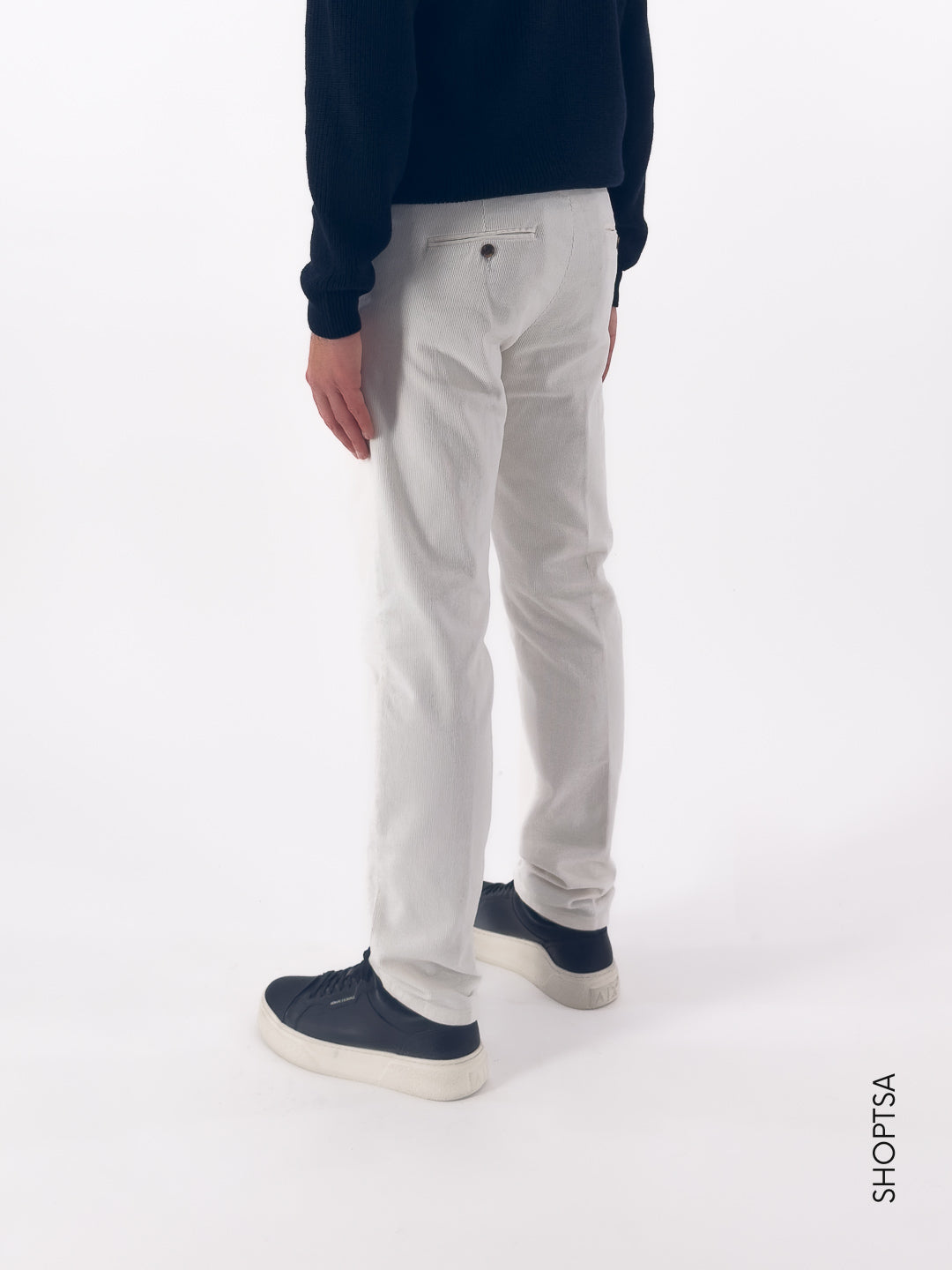 Pantalone in velluto bianco