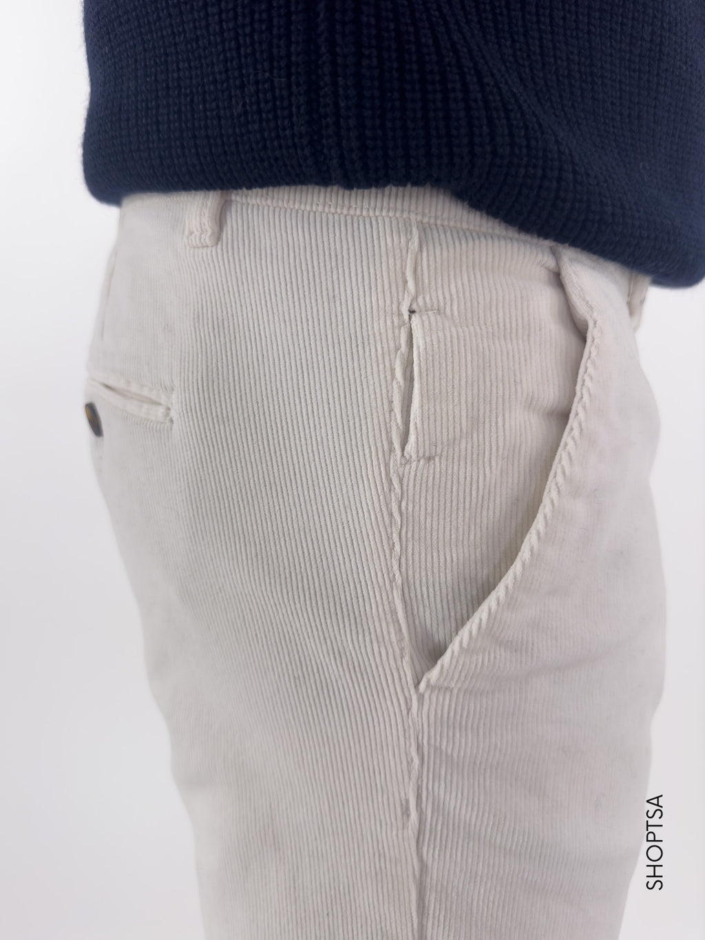 Pantalone in velluto bianco