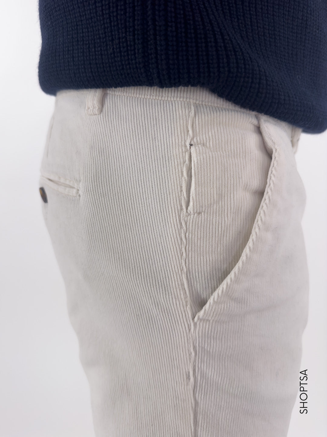 Pantalone in velluto bianco