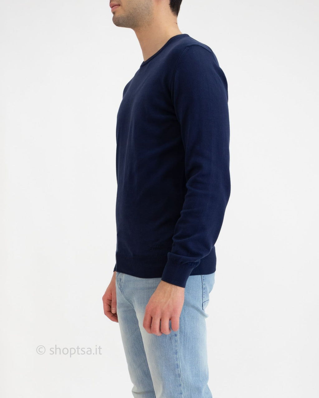 Basic crew neck sweater in cotton