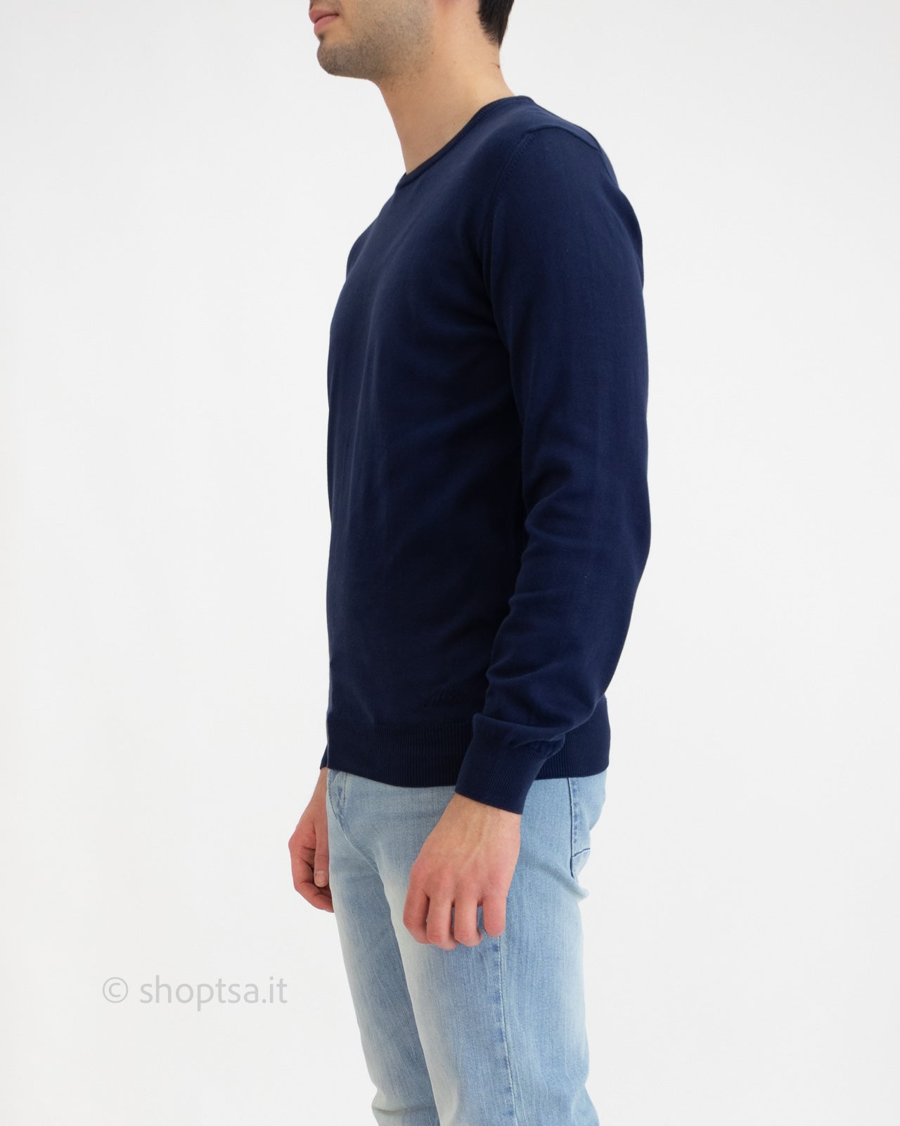 Basic crew neck sweater in cotton