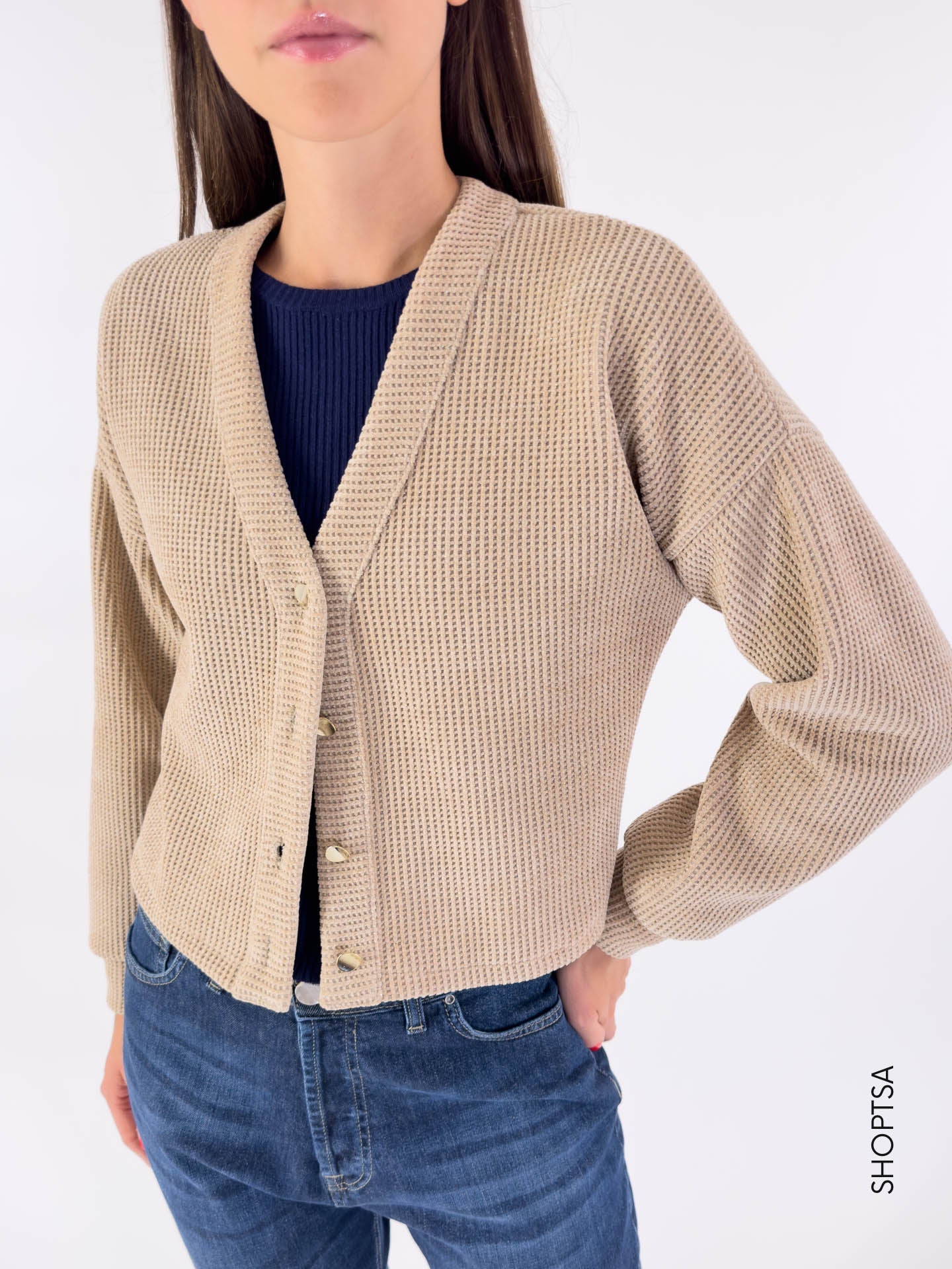 Short chenille cardigan - Angy Six